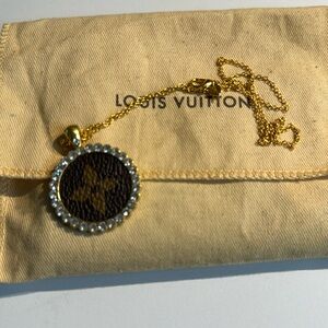 Louis Vuitton up cycled gold tone necklace
